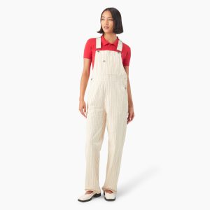 Women's Pinstripe Service Bib Overalls