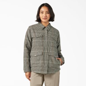 Women's Fleece Lined Flannel Chore Coat