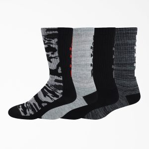 Logo Camo Crew Socks. Size 6-12. 4-Pack